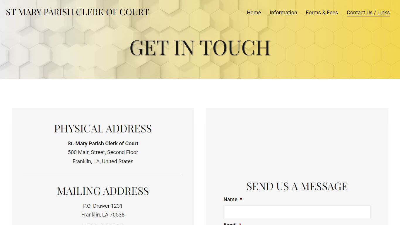 Contact | Louisiana | St Mary Parish Clerk of Court